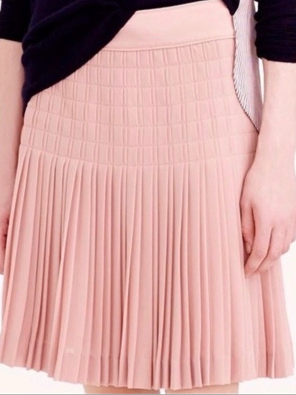 J. Crew Blush Pink Pleated Skater Skirt
